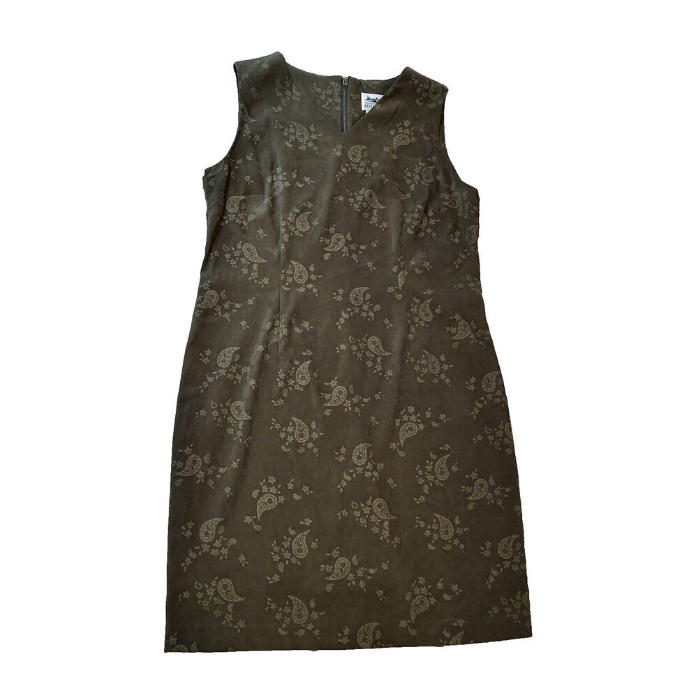 NORTHERN REFLECTIONS womens dress size 12 olive paisley fairycore whimsygoth for